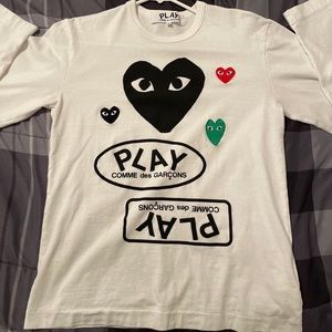 Comme des garçon play logo print long sleeve t shirt